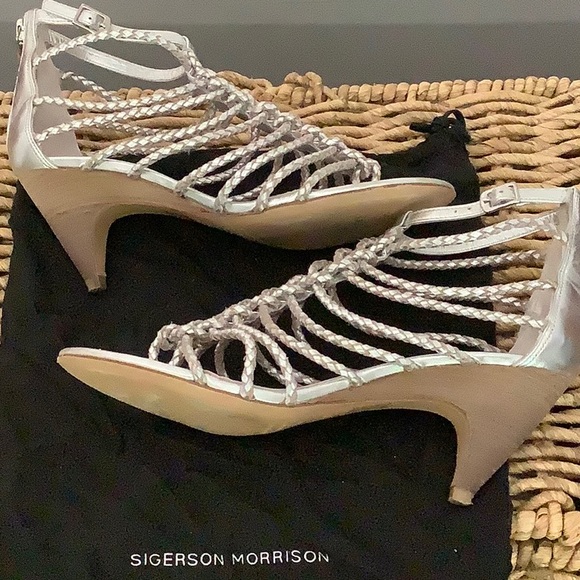 Silver braided Sigerson Morrison Argento shoes - Picture 4 of 8